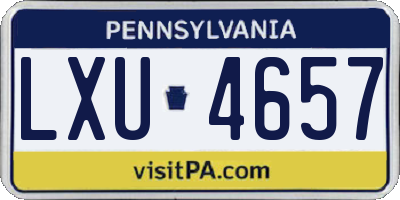 PA license plate LXU4657