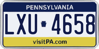 PA license plate LXU4658