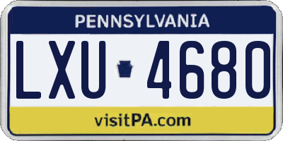 PA license plate LXU4680