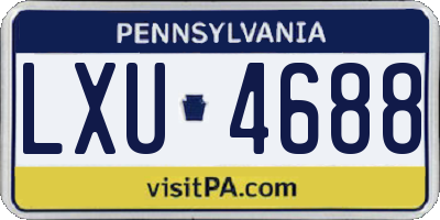 PA license plate LXU4688