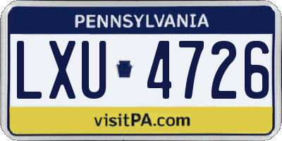 PA license plate LXU4726