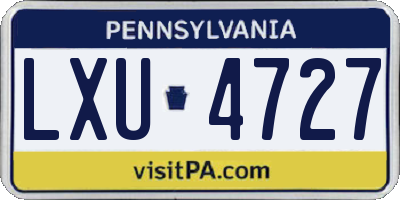 PA license plate LXU4727
