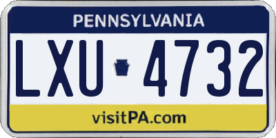 PA license plate LXU4732
