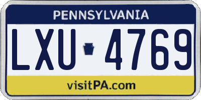 PA license plate LXU4769
