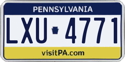 PA license plate LXU4771