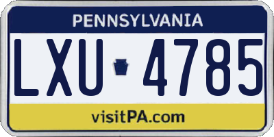 PA license plate LXU4785
