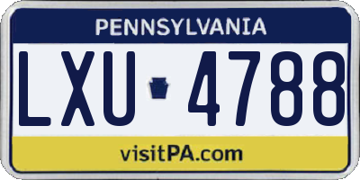 PA license plate LXU4788