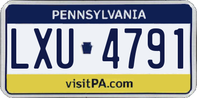 PA license plate LXU4791