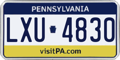 PA license plate LXU4830