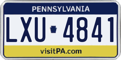 PA license plate LXU4841