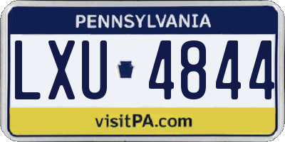 PA license plate LXU4844