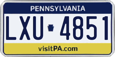 PA license plate LXU4851