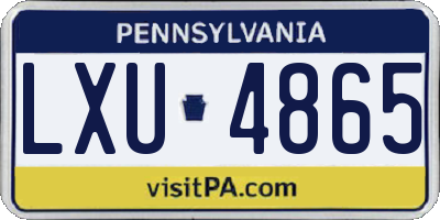 PA license plate LXU4865