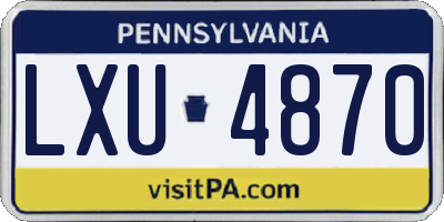 PA license plate LXU4870