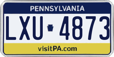 PA license plate LXU4873