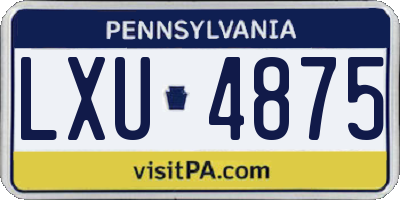 PA license plate LXU4875