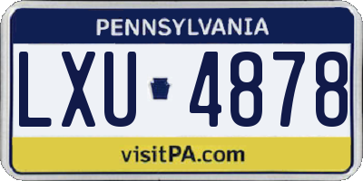 PA license plate LXU4878