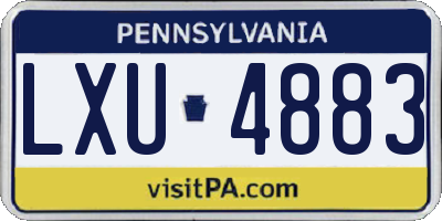 PA license plate LXU4883