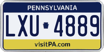 PA license plate LXU4889