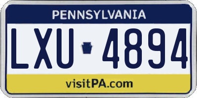 PA license plate LXU4894