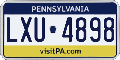 PA license plate LXU4898