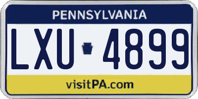 PA license plate LXU4899