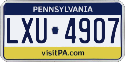 PA license plate LXU4907