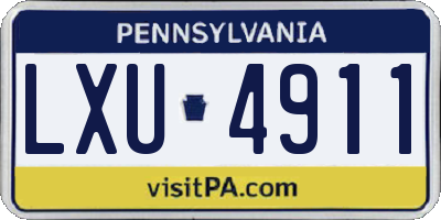 PA license plate LXU4911