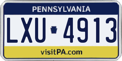 PA license plate LXU4913