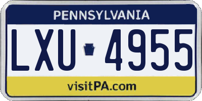 PA license plate LXU4955