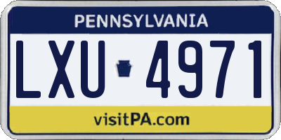 PA license plate LXU4971