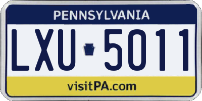 PA license plate LXU5011