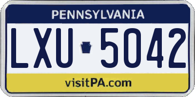 PA license plate LXU5042