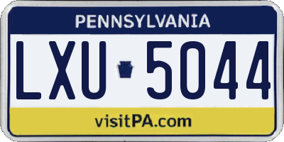 PA license plate LXU5044