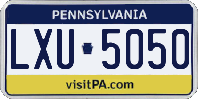 PA license plate LXU5050
