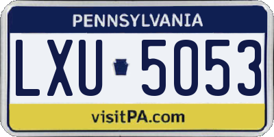 PA license plate LXU5053