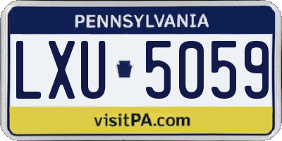 PA license plate LXU5059