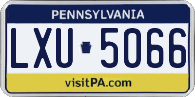 PA license plate LXU5066