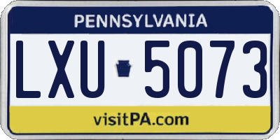 PA license plate LXU5073