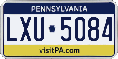 PA license plate LXU5084