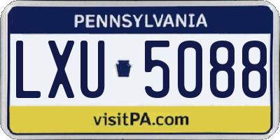 PA license plate LXU5088
