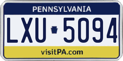 PA license plate LXU5094