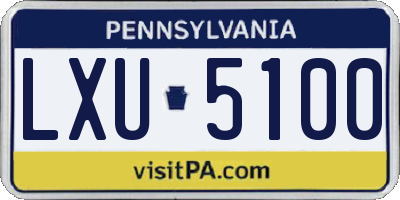 PA license plate LXU5100