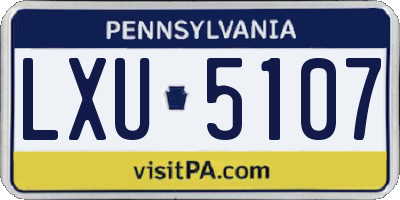 PA license plate LXU5107