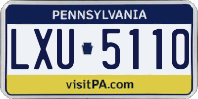 PA license plate LXU5110