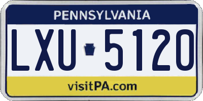 PA license plate LXU5120