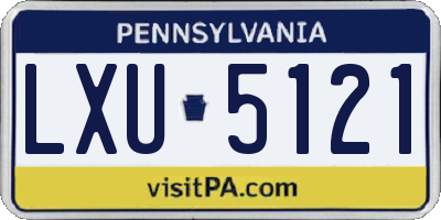 PA license plate LXU5121