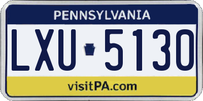 PA license plate LXU5130