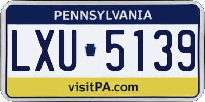 PA license plate LXU5139