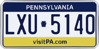 PA license plate LXU5140